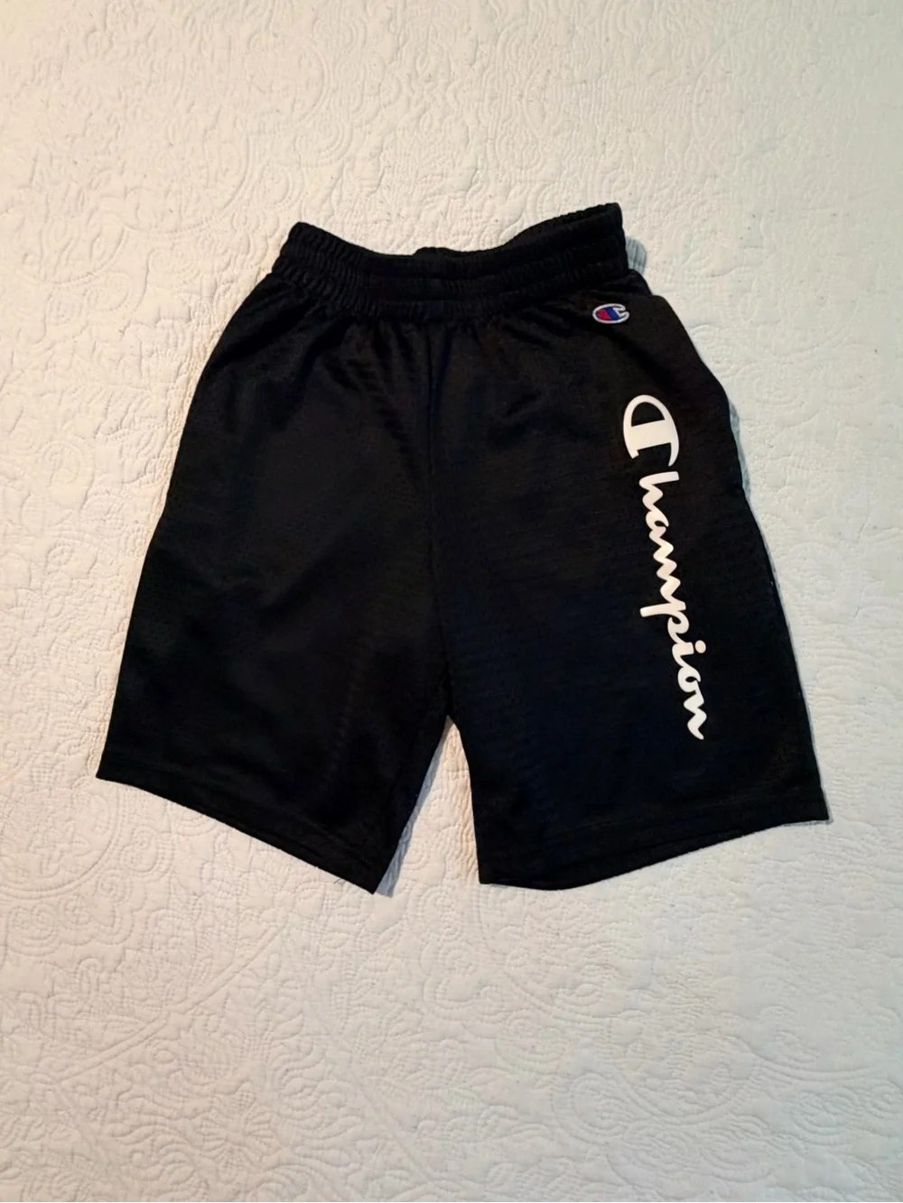 Champion Mesh Shorts | Size S | Black Script Logo Basketball Shorts